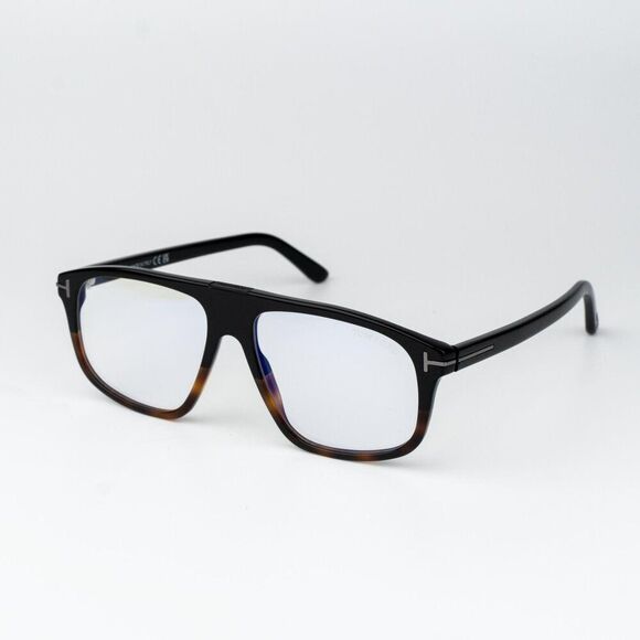 Tom Ford Women Eyeglasses Black Havana Blue Light Block Aviator FT5901-B-N 056 main image 12